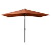 Guarda-sol com luzes LED e poste de aço 2x3 m terracota - Image 3