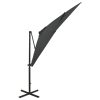Guarda-sol cantilever c/ poste e luzes LED 250 cm antracite - Image 2