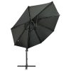 Guarda-sol cantilever c/ poste e luzes LED 300 cm antracite - Image 3