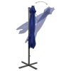 Guarda-sol cantilever c/ poste e luzes LED 300 cm azul-ciano - Image 2