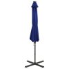Guarda-sol cantilever c/ poste e luzes LED 300 cm azul-ciano - Image 3