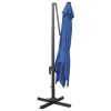 Guarda-sol cantilever c/ poste e luzes LED 300 cm azul-ciano - Image 3