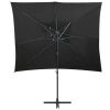Guarda-sol cantilever com toldo duplo 250x250 cm preto - Image 2