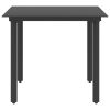 Mesa de jantar para jardim 80x80x74 cm aço e vidro preto - Image 2