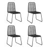 Cadeiras para jardim 4 pcs vime PE preto