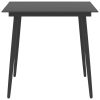 Mesa de jantar para jardim 80x80x74 cm aço e vidro preto - Image 2