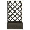 Vaso com treliça para jardim 50x25x90 cm abeto maciço cinzento - Image 2