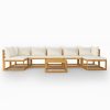 8 pcs conjunto lounge jardim c/ almofadões acácia maciça creme - Image 3