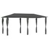 Gazebo 3x6x2,6 m com capas para postes 160 g/m² antracite
