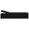 3 pcs espreguiçadeiras jardim c/ mesa de centro vime PE preto - Image 3
