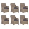 9 pcs conjunto de jantar para exterior vime PE castanho - Image 3