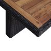 7 pcs conjunto de jantar para jardim vime PE preto - Image 3