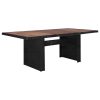 9 pcs conjunto de jantar para jardim vime PE preto - Image 2