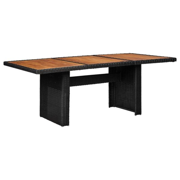 11 pcs conjunto de jantar para jardim vime PE preto - Image 2