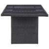 7 pcs conjunto de jantar para jardim vime PE preto - Image 2