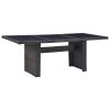 9 pcs conjunto de jantar para jardim vime PE preto - Image 2