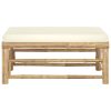 Apoio de pés para jardim com almofadão branco nata bambu - Image 3