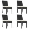 Cadeiras de jantar para jardim 4 pcs vime PE preto