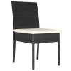 Cadeiras de jantar para jardim 4 pcs vime PE preto - Image 2