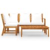 4 pcs conj. lounge jardim c/ almofadões cor creme acácia maciça - Image 3