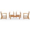 5 pcs conjunto lounge de jardim c/ almofadões acácia maciça - Image 3