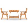 3 pcs conjunto de jantar para jardim madeira de acácia maciça - Image 3