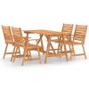 5 pcs conjunto de jantar para jardim madeira de acácia maciça - Image 2
