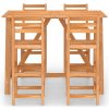 5 pcs conjunto de bar para exterior madeira de acácia maciça - Image 3