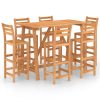 7 pcs conjunto de bar para exterior madeira de acácia maciça - Image 2