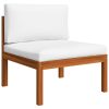 2 pcs conjunto lounge de jardim c/ almofadões acácia maciça - Image 3