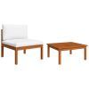 2 pcs conjunto lounge de jardim c/ almofadões acácia maciça - Image 2