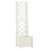 Vaso/floreira de jardim com treliça 43x43x142 cm PP branco - Image 2