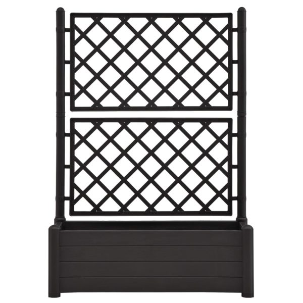 Vaso/floreira de jardim com treliça 100x43x142 cm PP antracite - Image 3