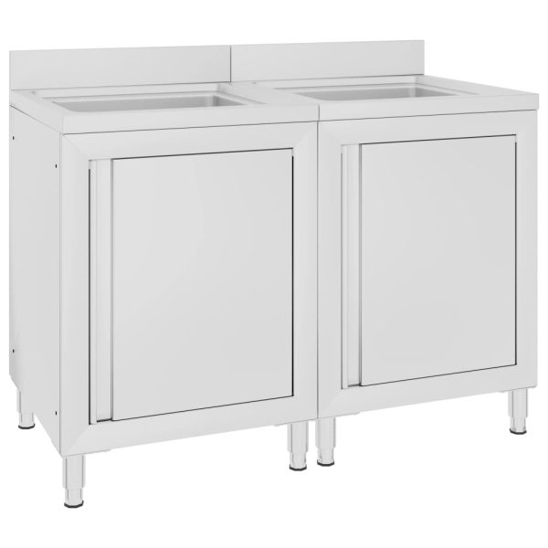 Armários c/ lava-louça cozinha com. 2pcs 60x60x96cm aço inoxid.