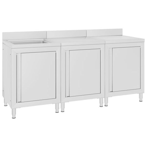 Armário c/ lava-louça cozinha comercial 180x60x96cm aço inoxid.