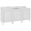 Armário c/ lava-louça cozinha comercial 180x60x96cm aço inoxid. - Image 2