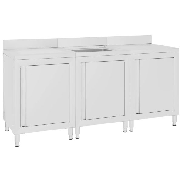 Armário c/ lava-louça cozinha comercial 180x60x96cm aço inoxid. - Image 2
