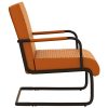 Cadeira cantilever em couro artificial castanho - Image 3