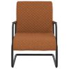 Cadeira cantilever em couro artificial castanho mate - Image 2
