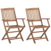 Cadeiras de jardim dobráveis 2 pcs madeira acácia maciça
