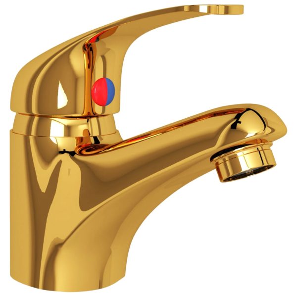 Torneira misturadora de lavatório 13x10 cm dourado - Image 3