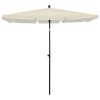 Guarda-sol de jardim com mastro 210x140 cm cor areia - Image 2