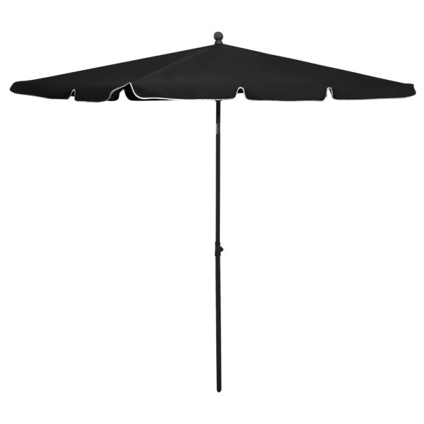 Guarda-sol de jardim com mastro 210x140 cm preto