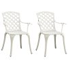 Cadeiras de jardim 2 pcs alumínio fundido branco