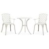 3 pcs conjunto de bistrô alumínio fundido branco