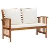 3 pcs conjunto lounge de jardim c/ almofadões acácia maciça - Image 3