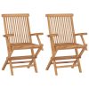 Cadeiras de jardim dobráveis 2 pcs madeira de teca maciça