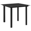 3 pcs conjunto de jantar para jardim vime de PVC preto - Image 3