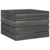 Mesas de paletes para jardim 2 pcs pinho maciço cinzento-escuro - Image 2
