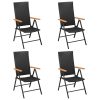5 pcs conjunto de jantar para jardim preto e castanho - Image 3